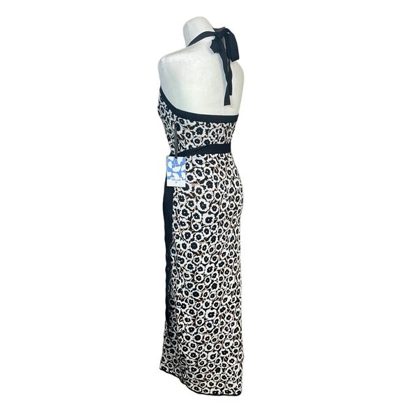 DVF x Target Halter Tie Neck Midi Dress Med Neutral Poppy Sweater Knit Stretchy - Picture 4 of 8